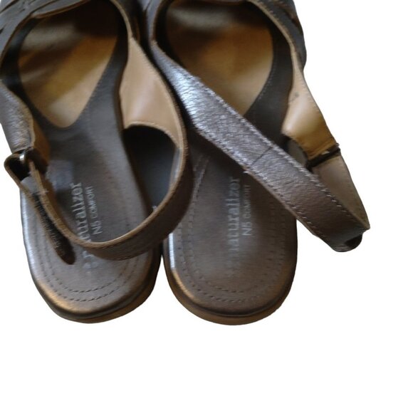Naturalizer N5 Comfort Women's Size 10N Slingback CYRUS Leather Metallic Sandals - Picture 5 of 7